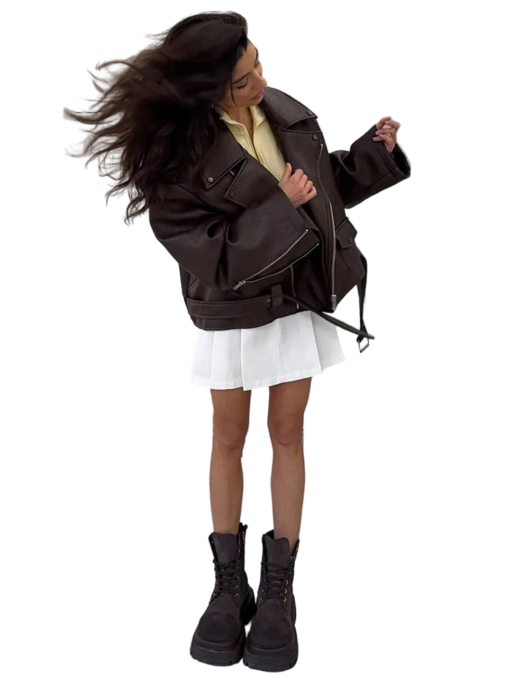 Headline Belted Biker – Chocolate