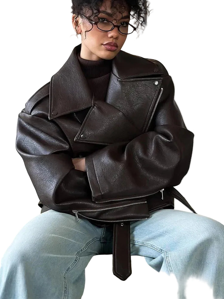 Headline Belted Biker – Chocolate