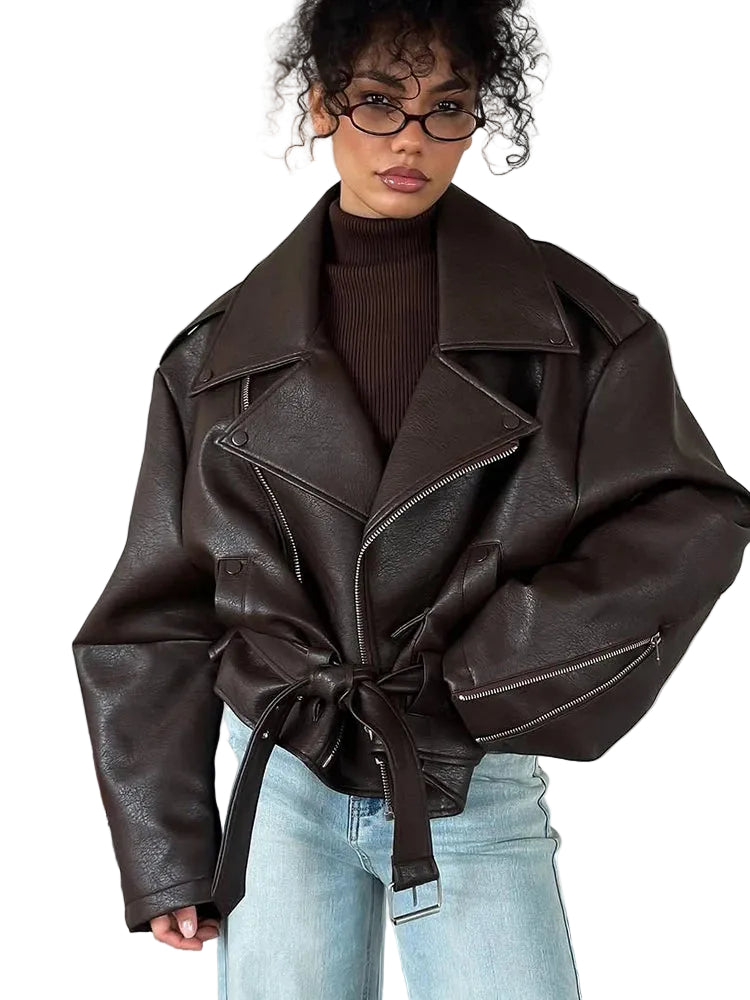 Headline Belted Biker – Chocolate