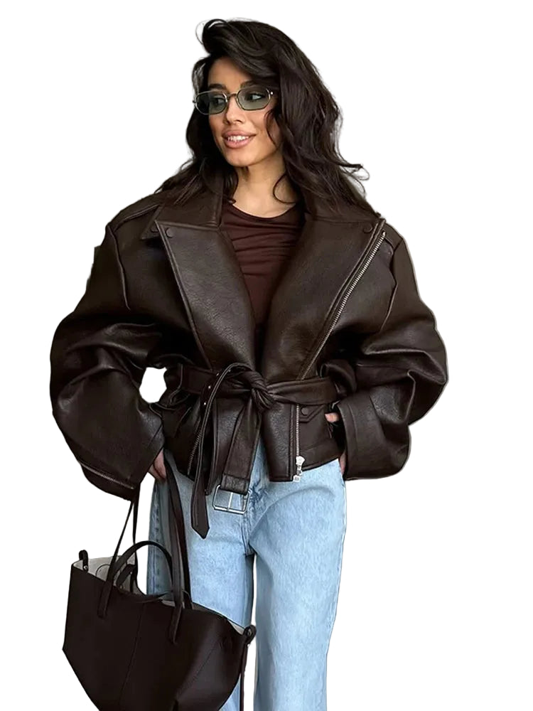Headline Belted Biker – Chocolate