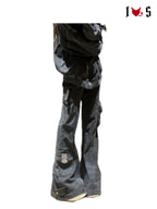 Cargo flare jeans styled