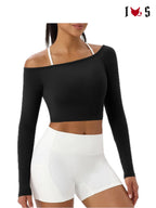 Bad Habit halter crop top in black