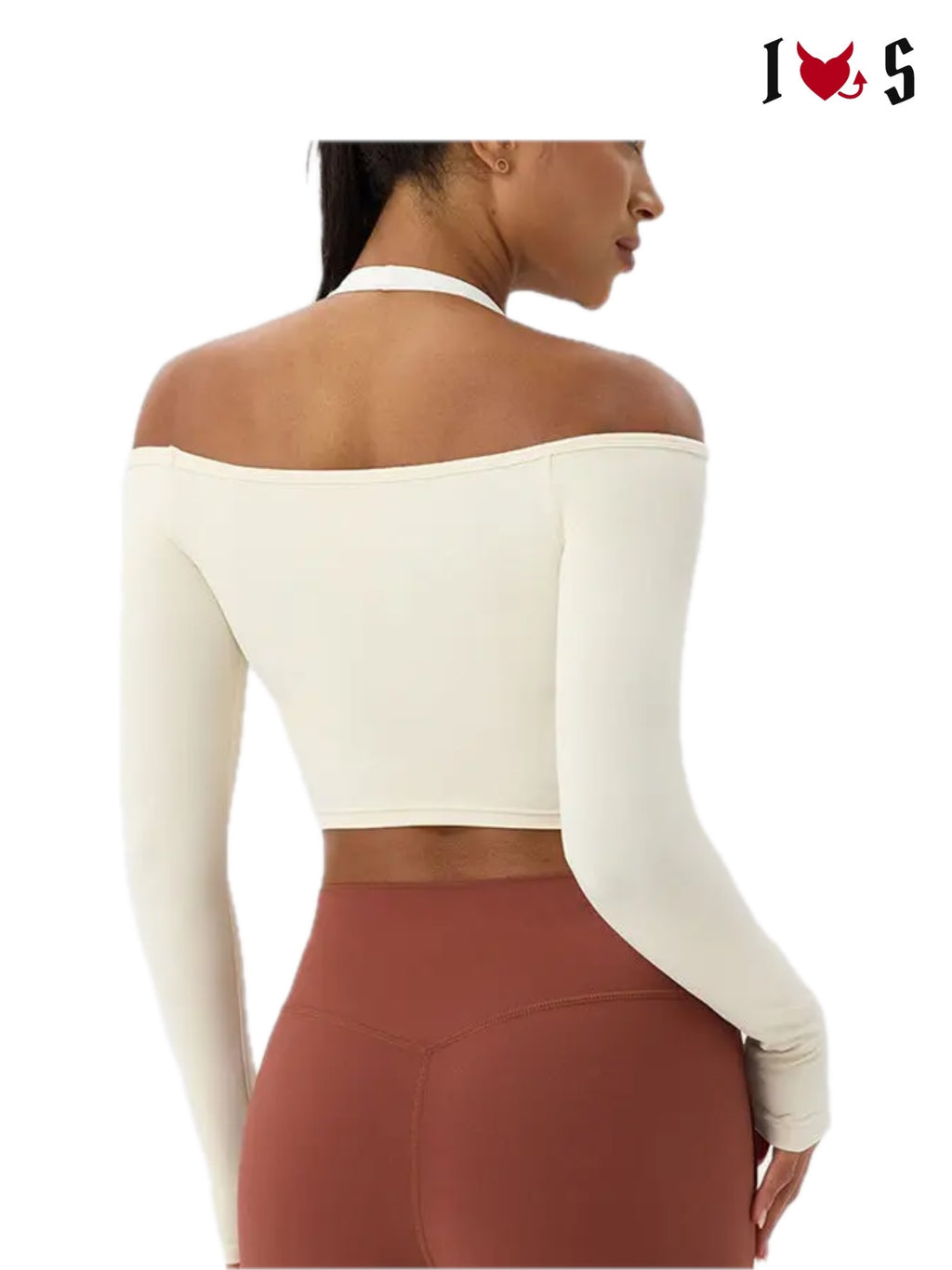 Halter crop top back view