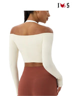 Halter crop top back view