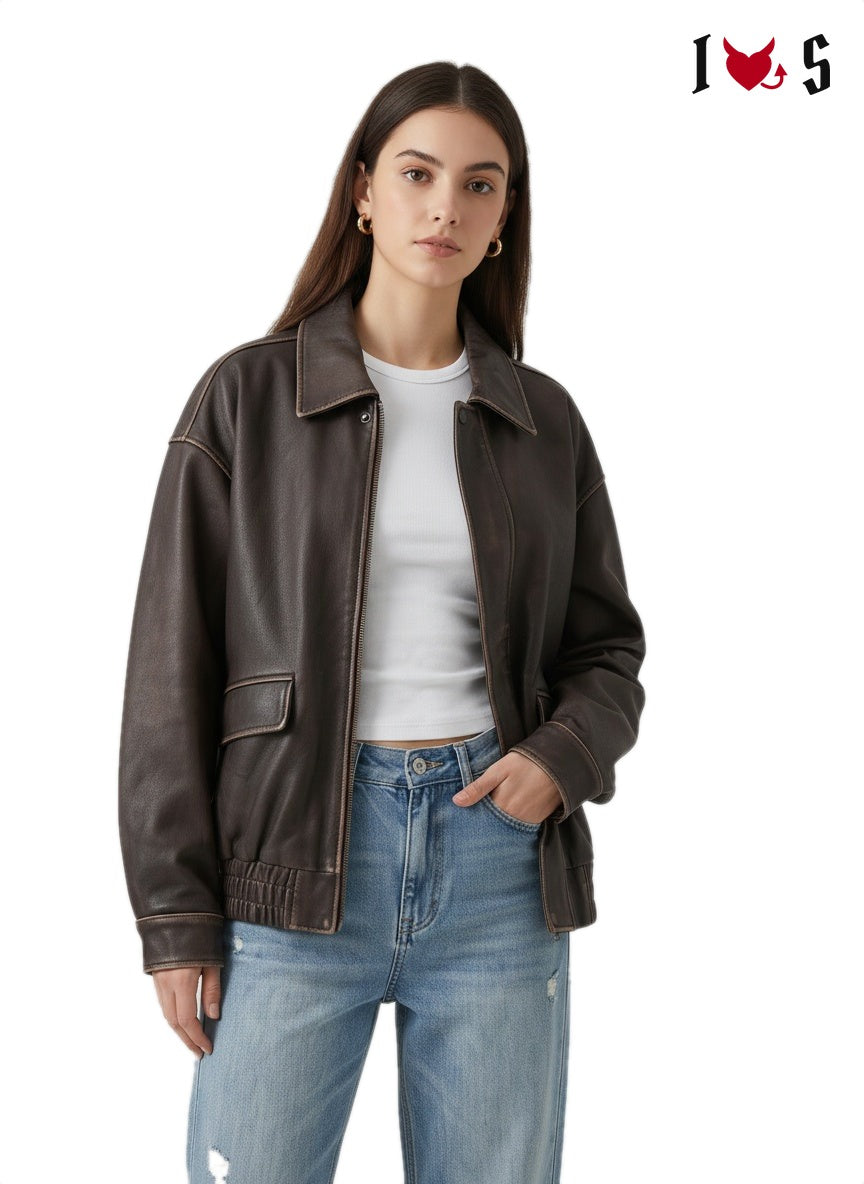 Outlaw Biker Jacket Brown