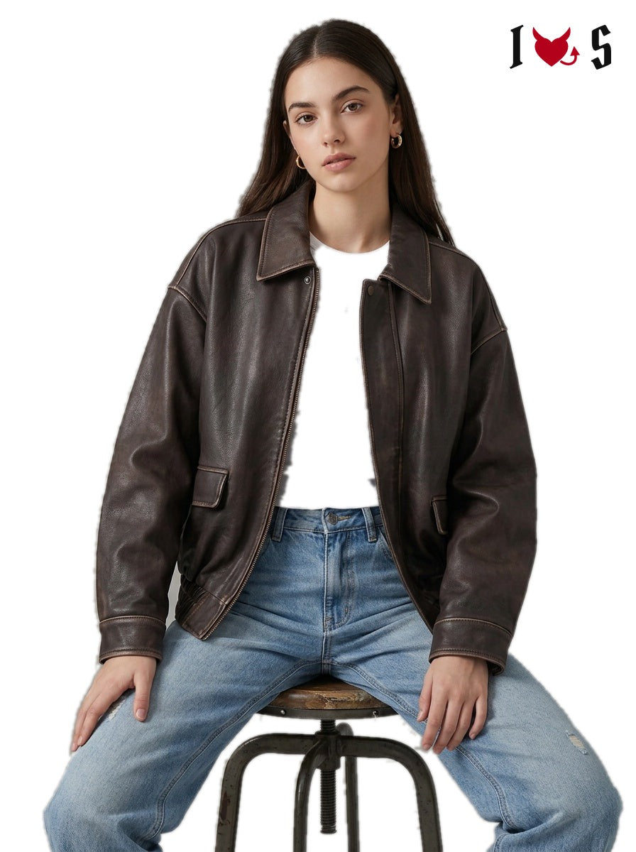 Outlaw Biker Jacket Brown