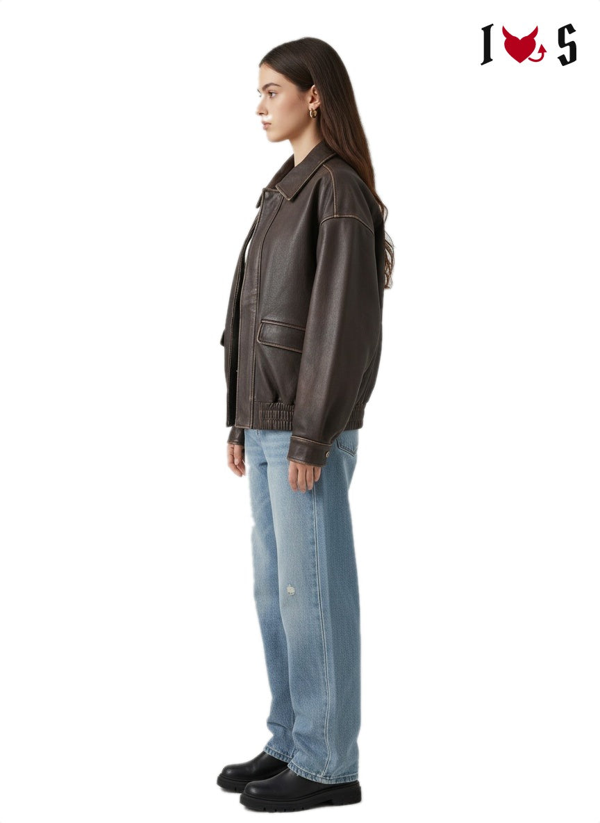 Outlaw Biker Jacket Brown