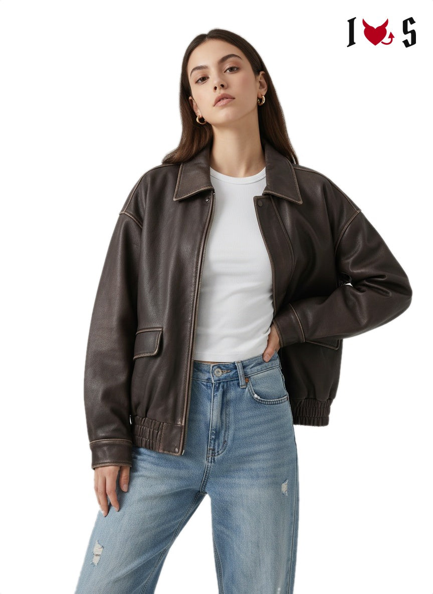 Outlaw Biker Jacket Brown