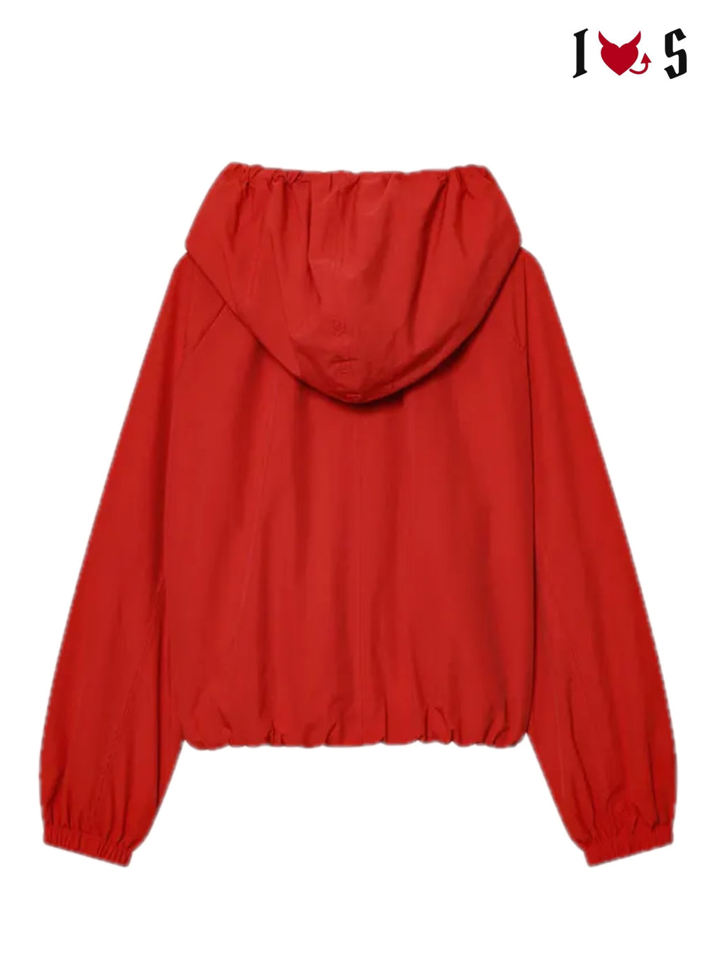 Red Flag jacket back with hood