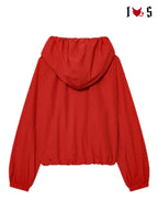 Red Flag jacket back with hood