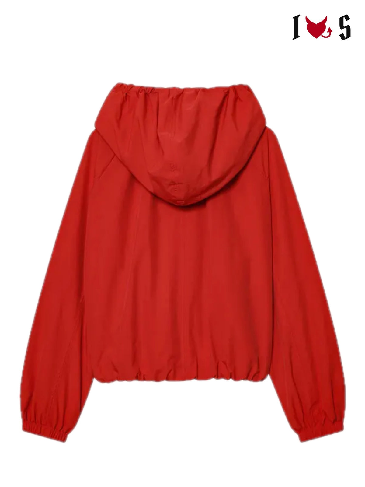 Red Flag jacket back with hood