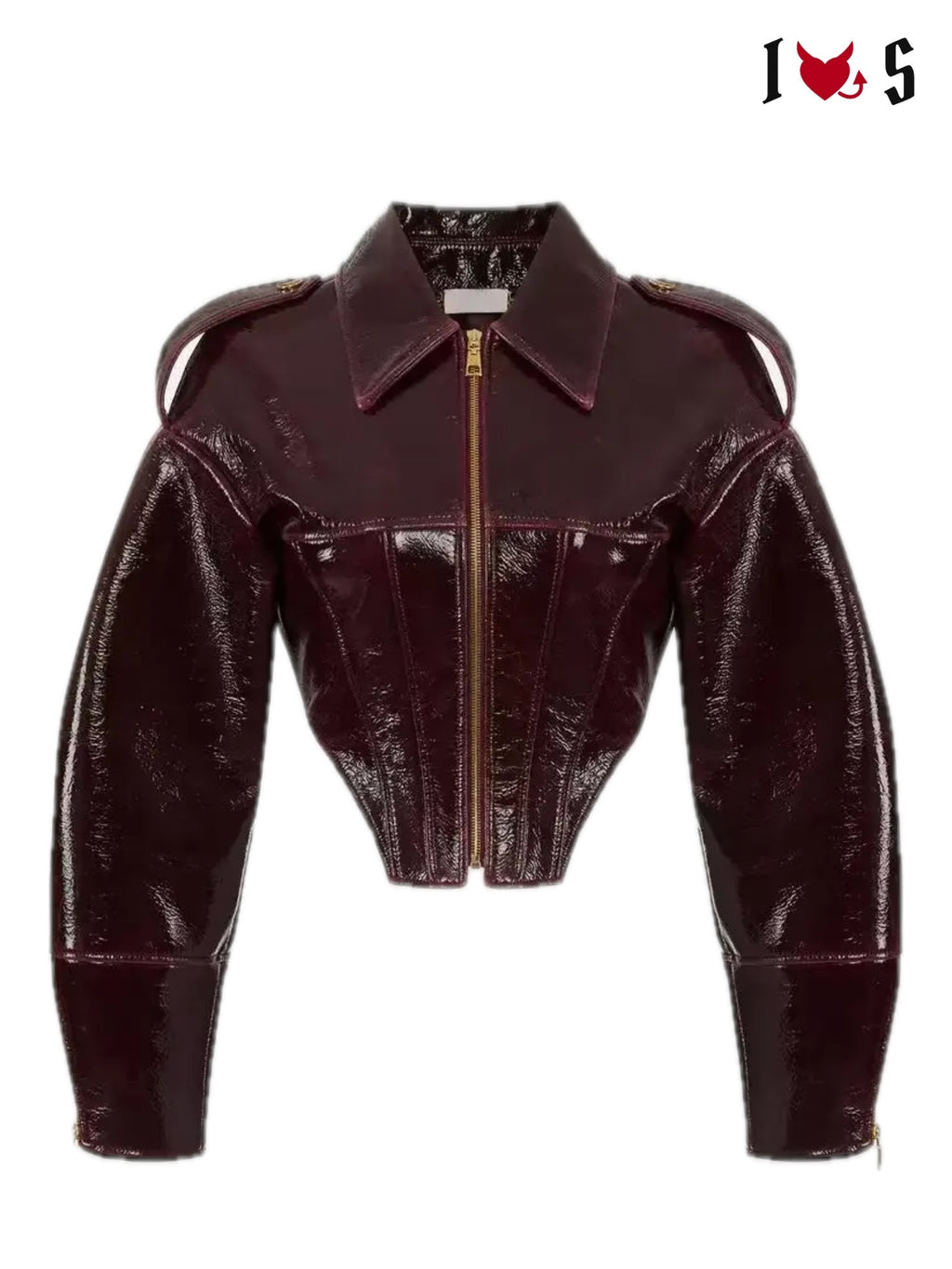 Vixen jacket in burgundy, front
