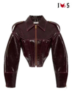 Vixen jacket in burgundy, front